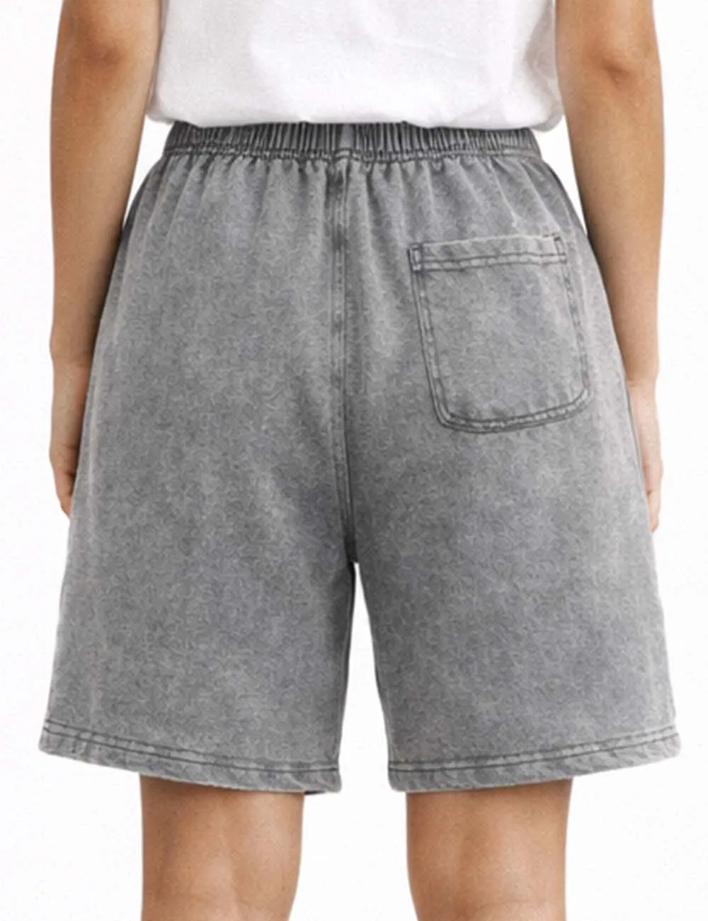 Vintage Washed Elastic Wide Leg Shorts