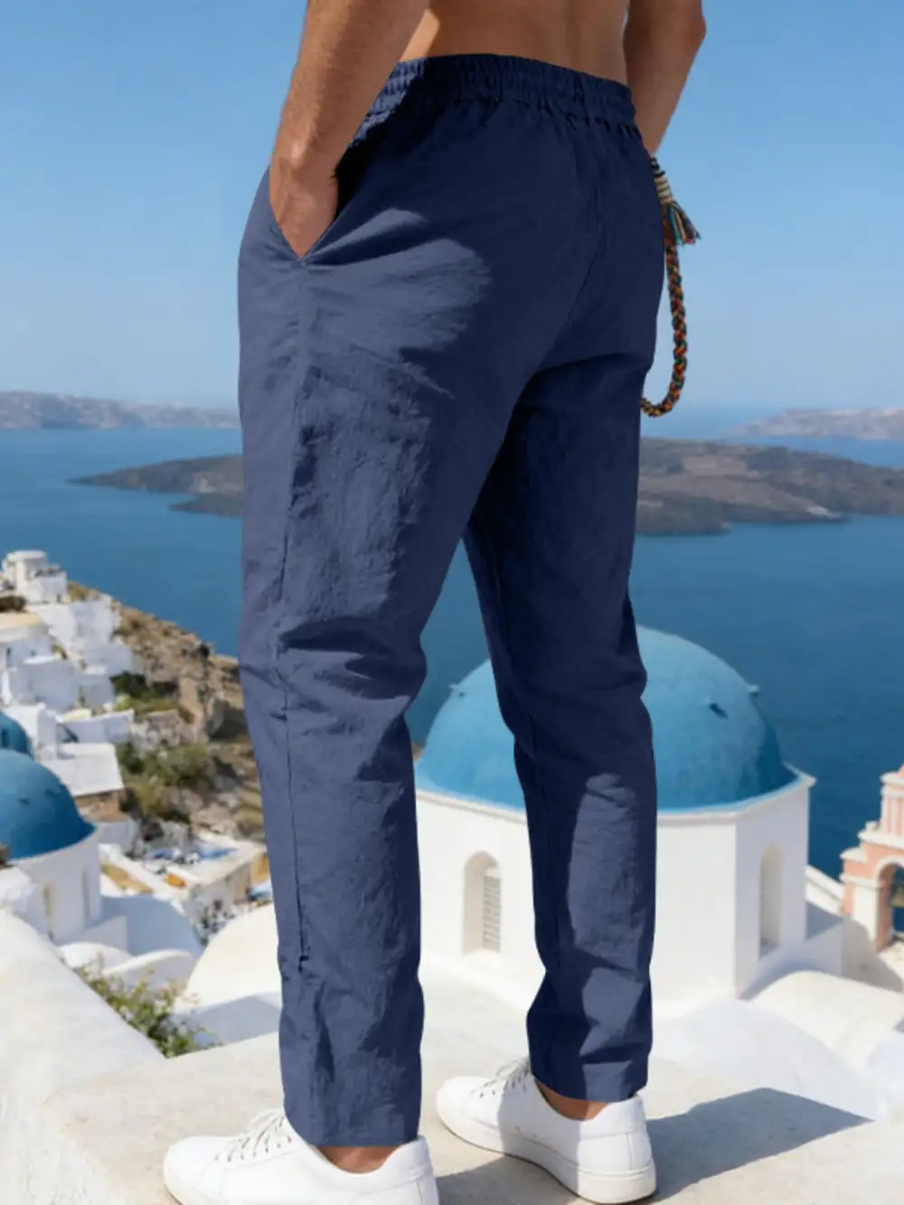 Men's Full Size Casual Drawstring Pants with Pockets