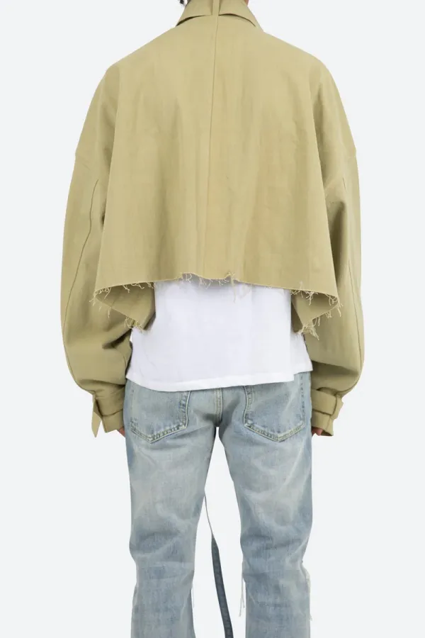 KHAKI CROP STYLE CARGO JACKET