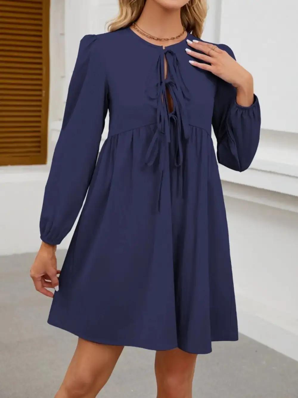 Easy Tie Detail Mini Dress