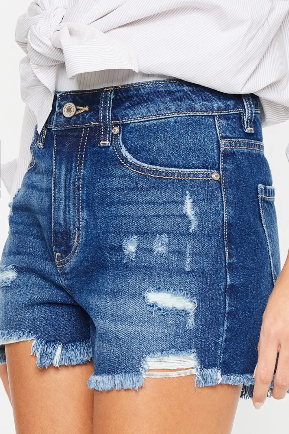 Everyday High Rise Frayed Hem Shorts