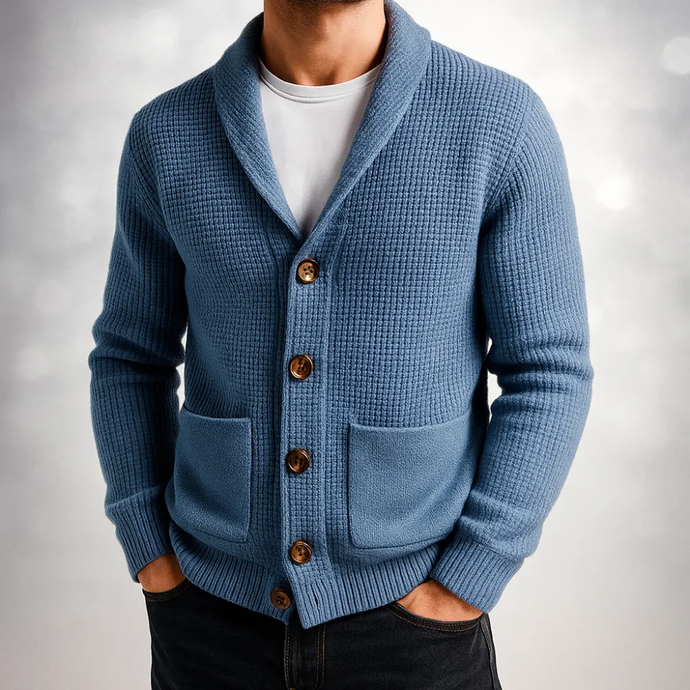 Shawl Collar Knit Cardigan