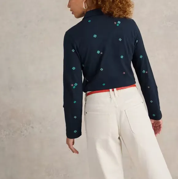 Embroidered Collar Shirt