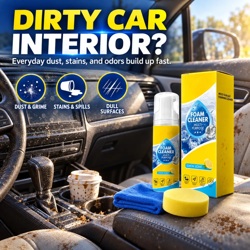 Car Interior Foam Cleaner – No-Rinse Formula