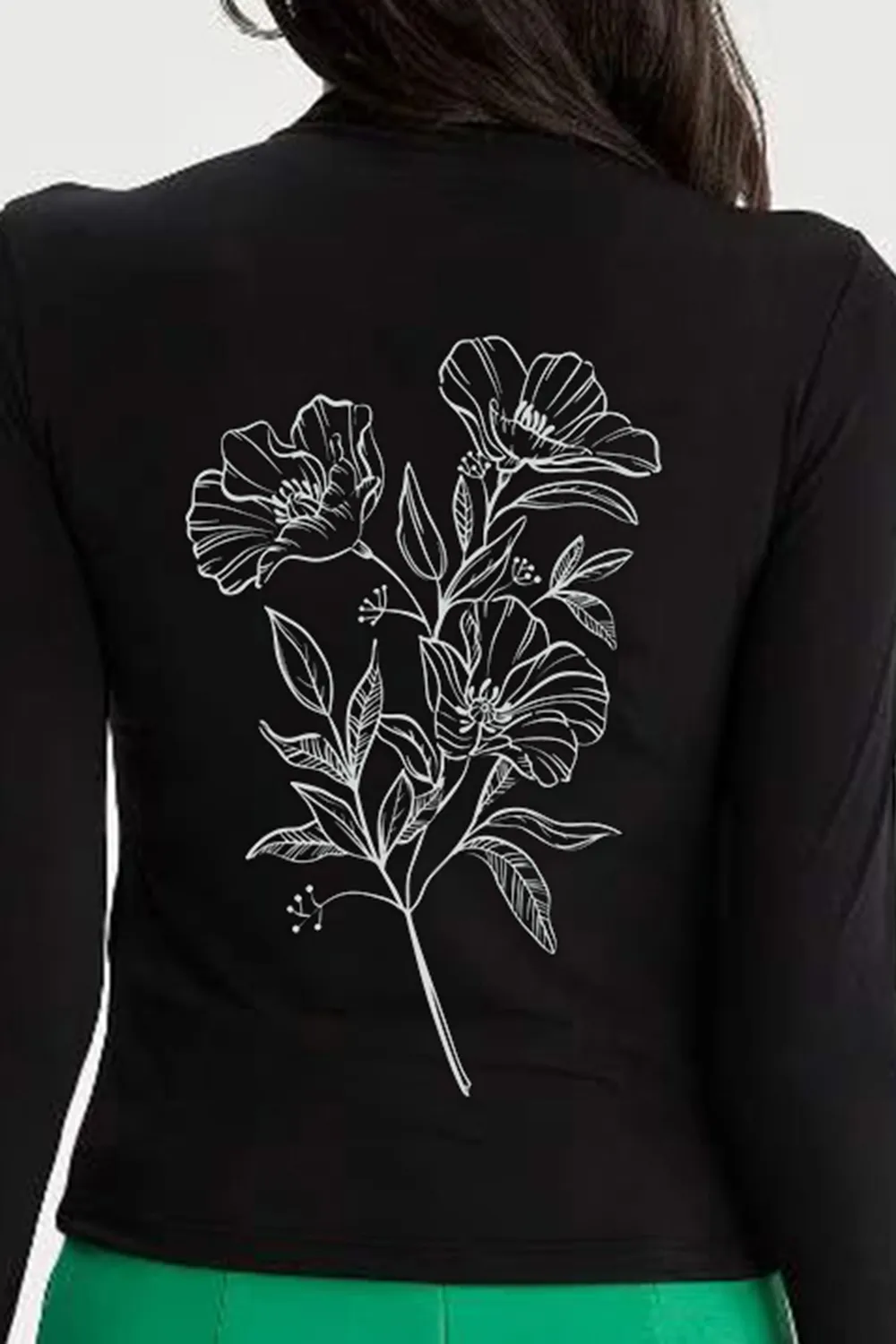 Slim Fit Half Turtleneck Long Sleeve T-Shirt