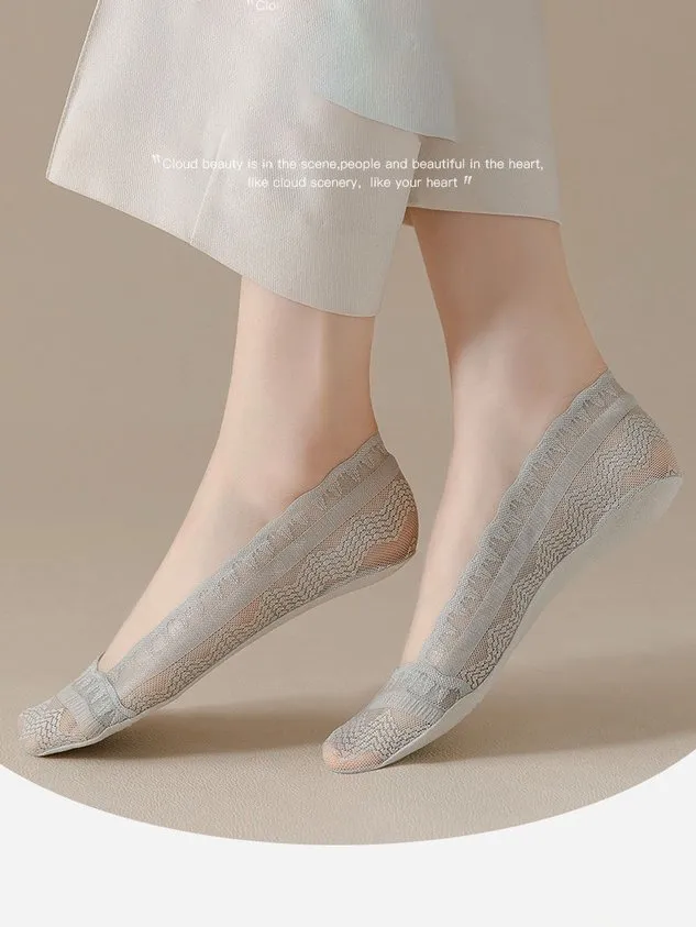 Casual lace invisible crew socks