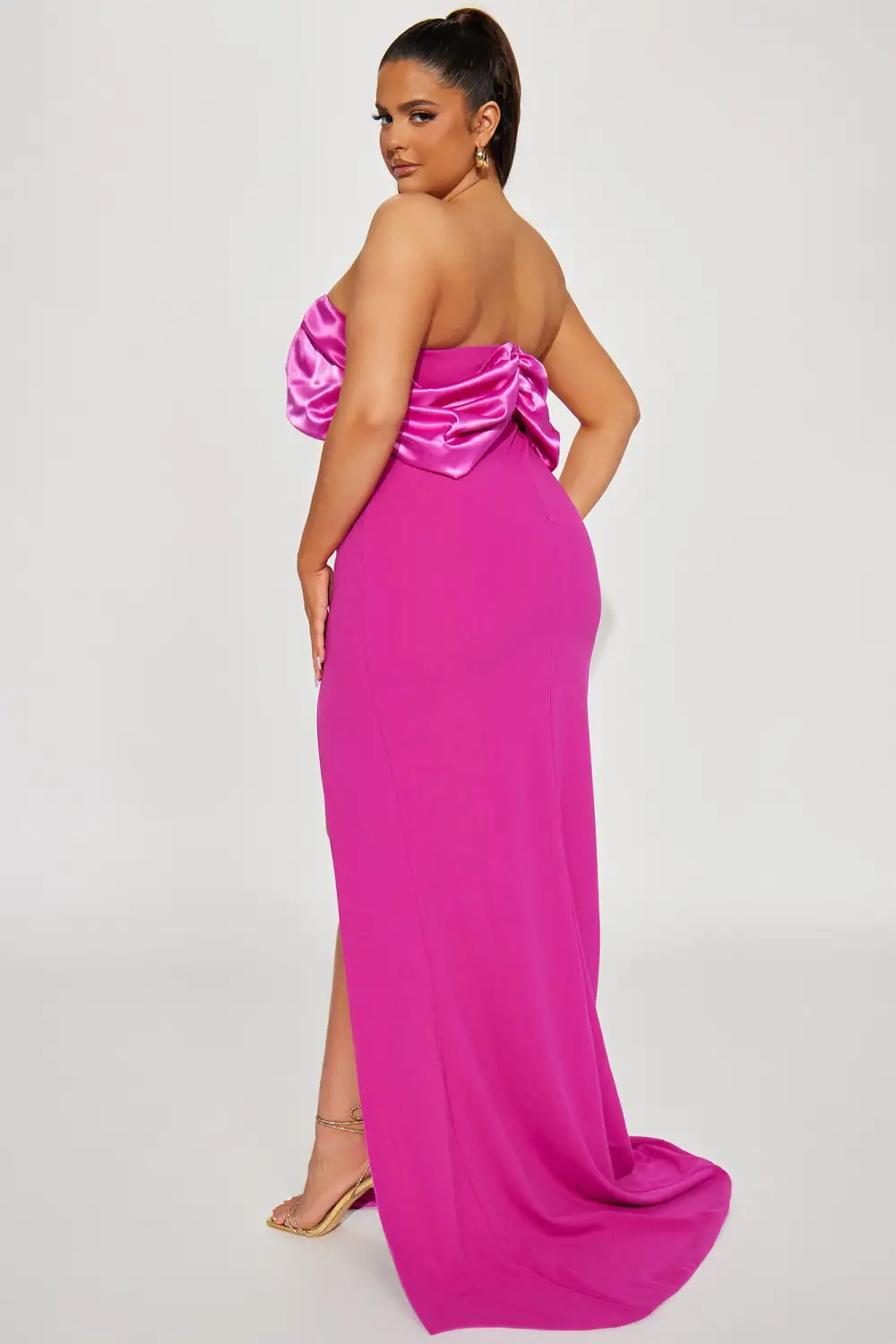 Am I The Drama Draped Maxi Dress - Magenta