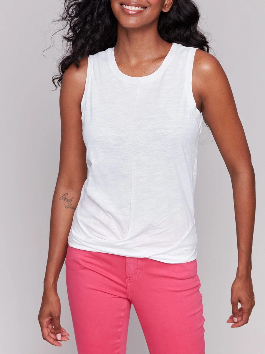 Trendy Lazy Style Art Print Cotton Vest