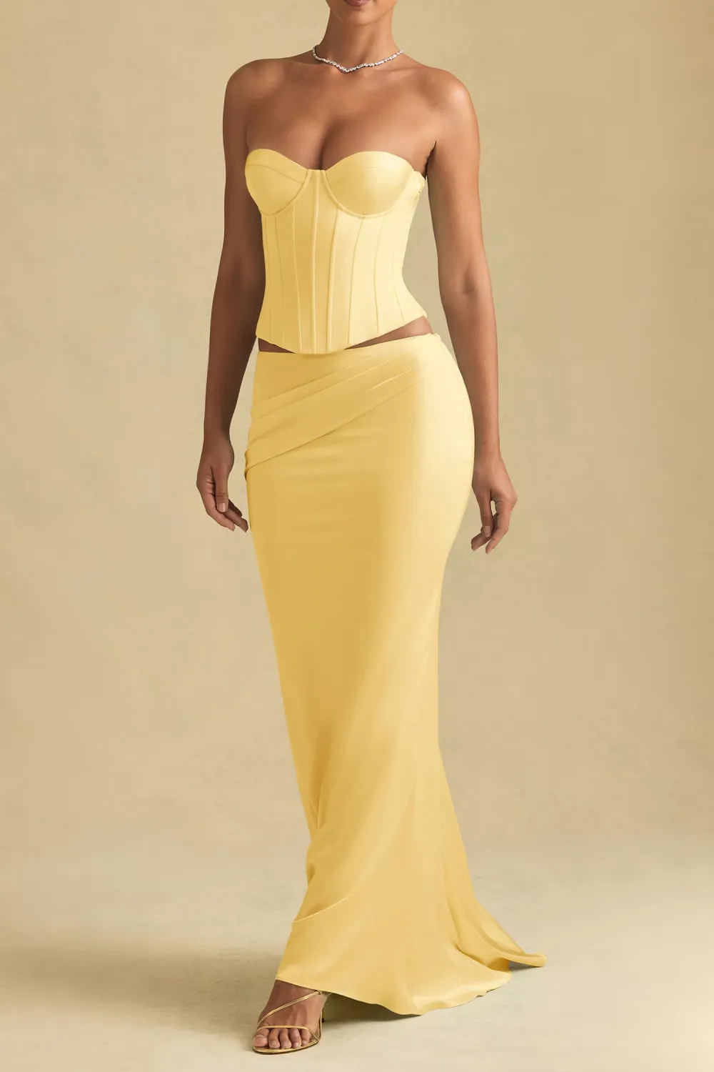 Solid Color Maxi Asymmetric Low Waist Skirt