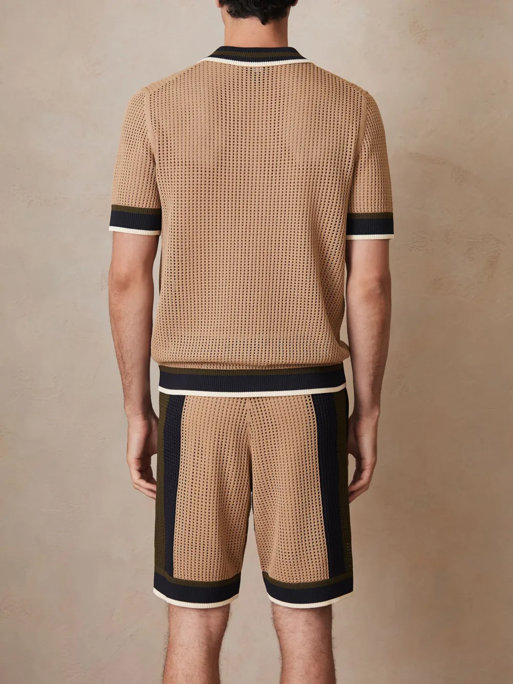 Vacation Breathable Crochet Fabric Men's Shirt