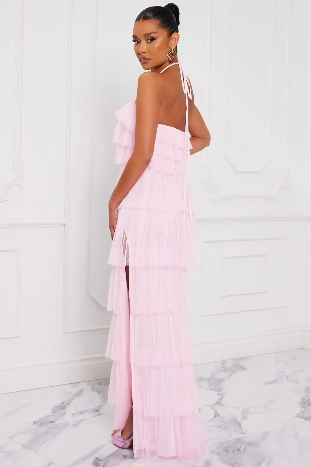 Dressing Up Tulle Maxi Dress - Pink