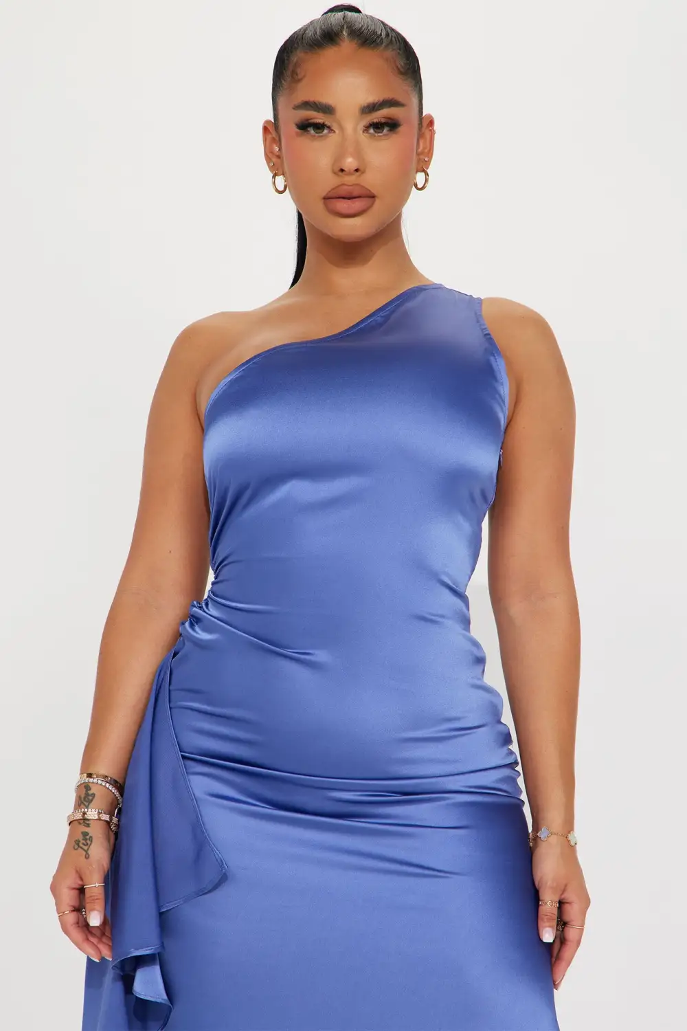 Dalia Satin Gown - Blue