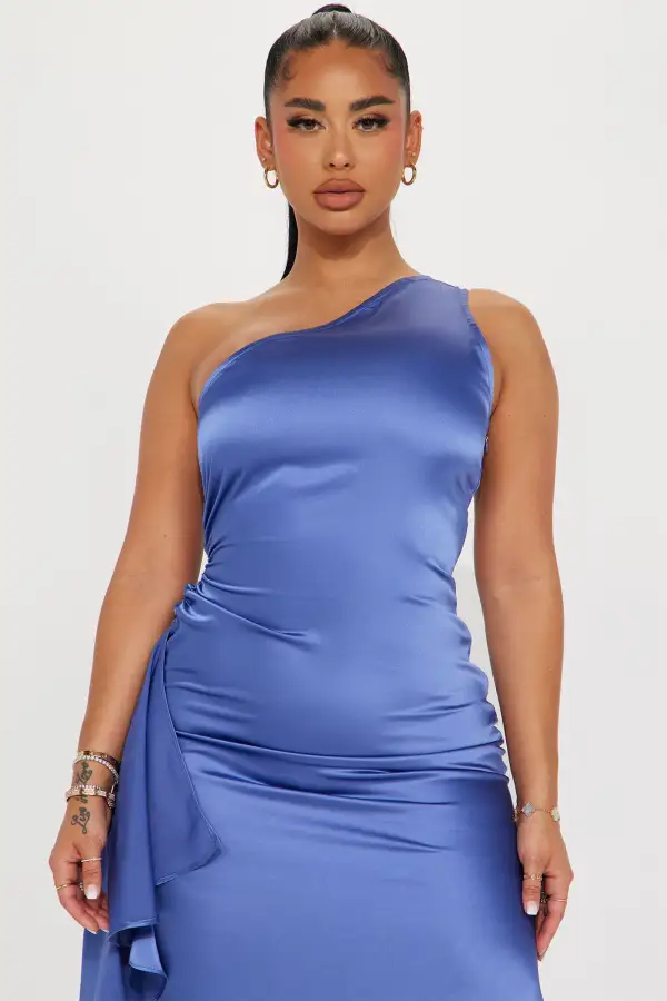 Dalia Satin Gown - Blue