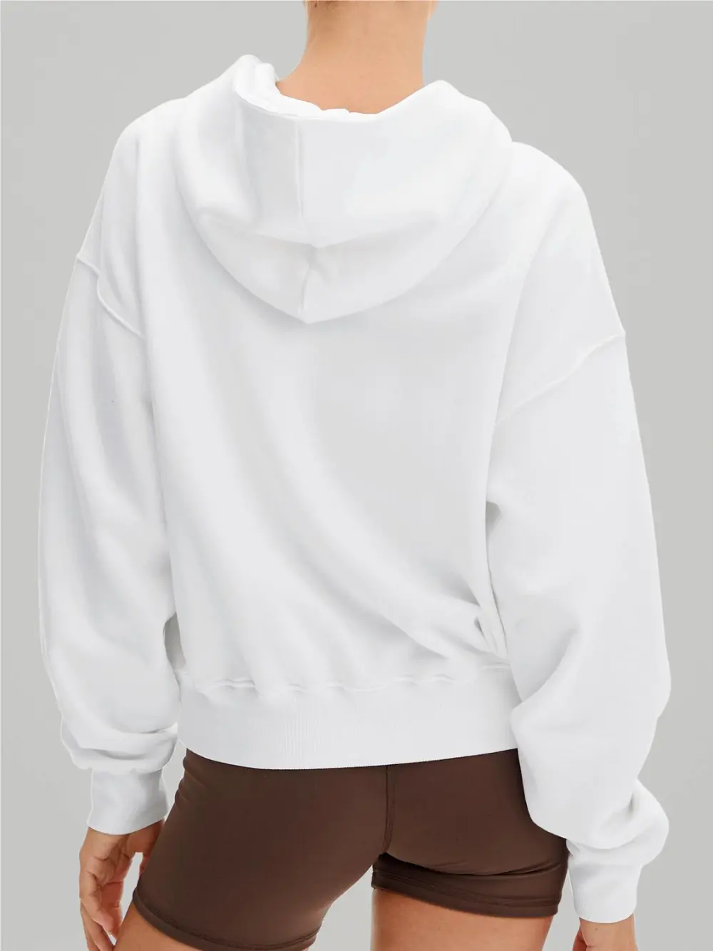 Zippered Long-sleeved Pullover Hoodie