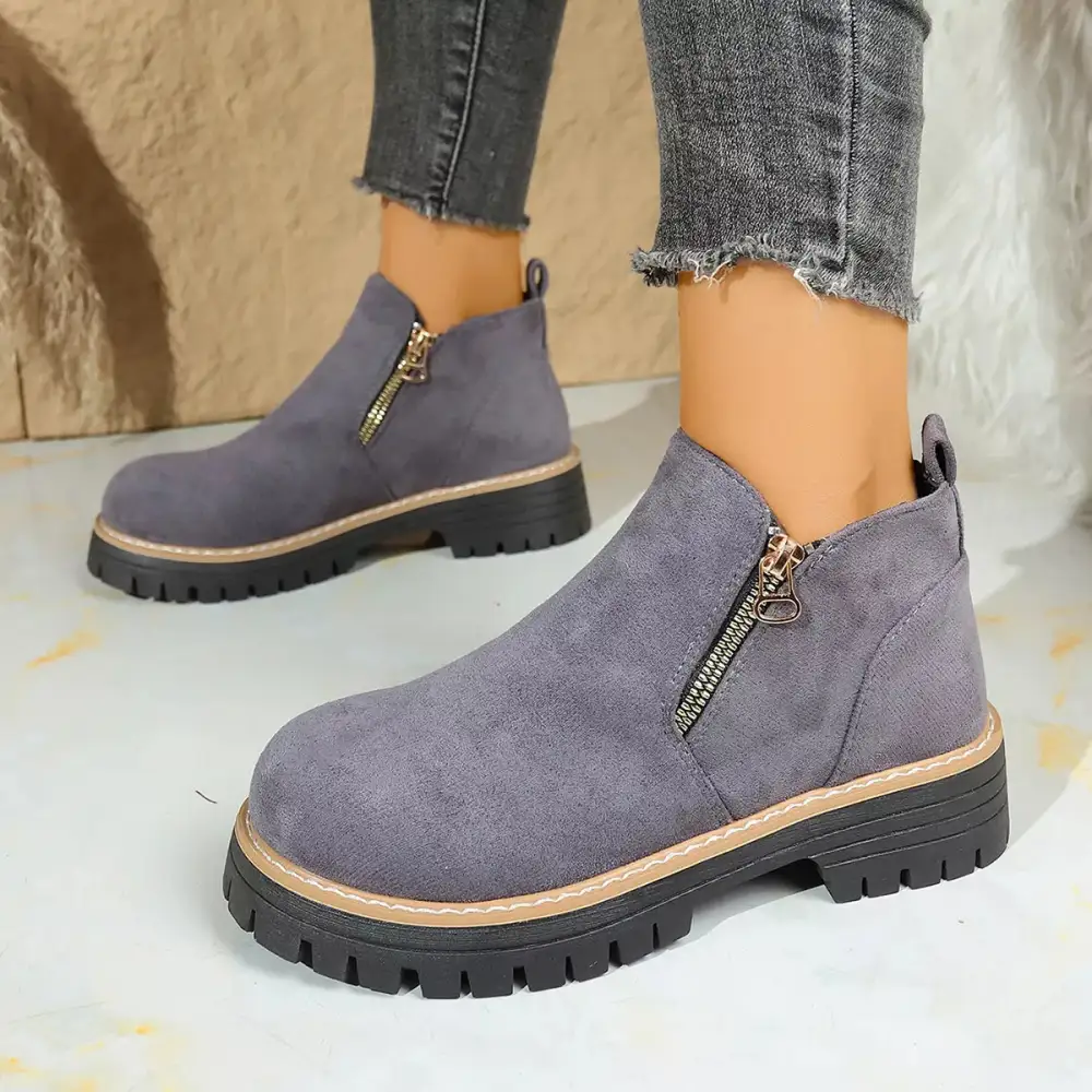 Classic Round Toe Platform Boots