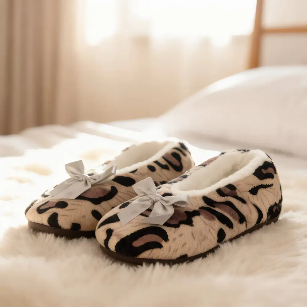 Leopard Print Cozy Slippers