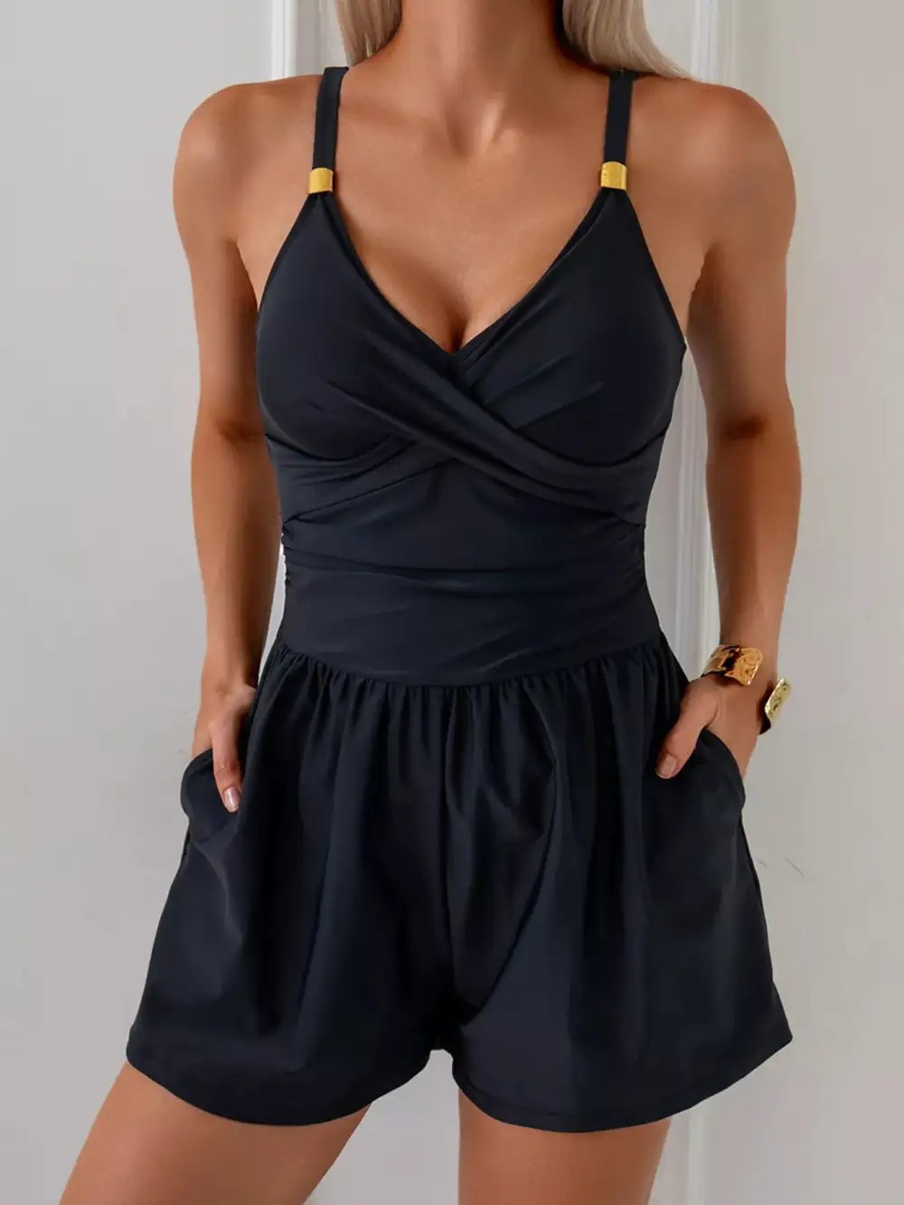 Neck Spaghetti Jumpsuit