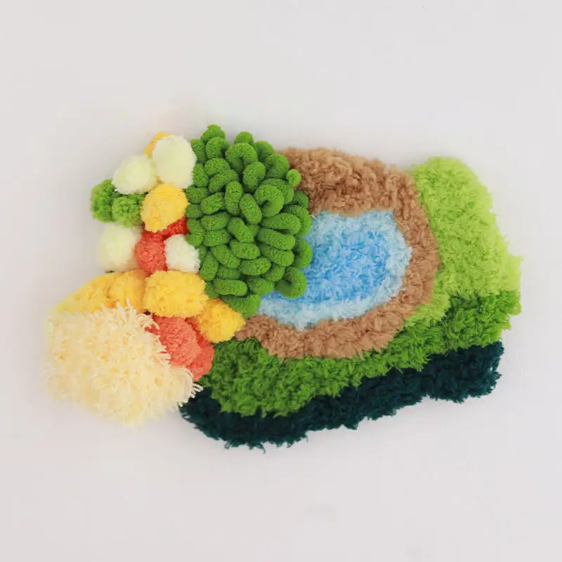 Handmade Moss Rug & Coasters Tufting Coaster Handmade Material Pack Kit