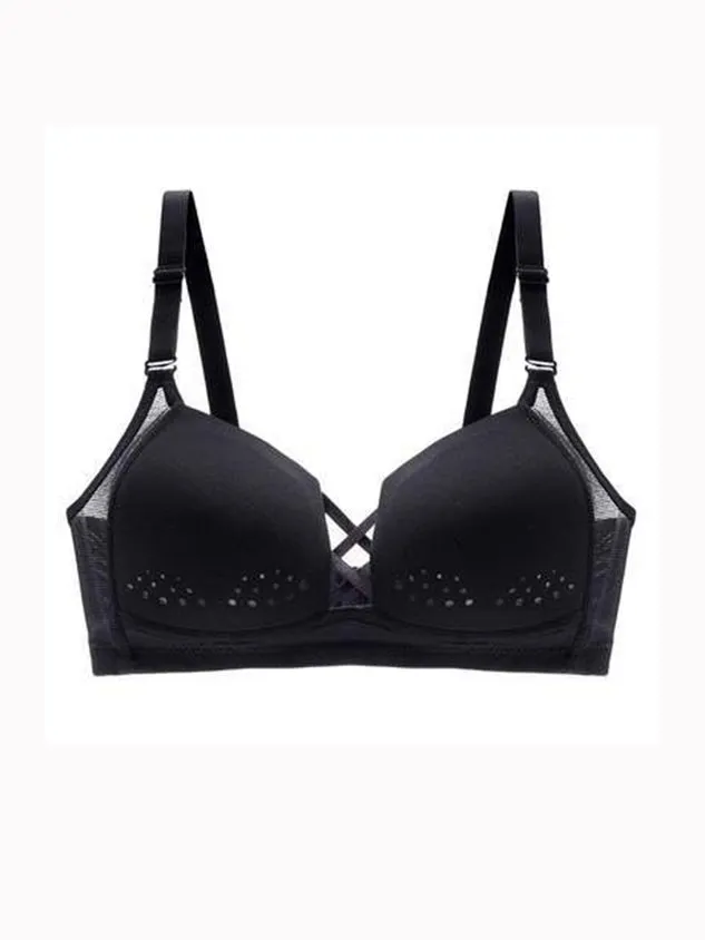 Women's breathable adjustable push-up detachable thin ABC cup bra