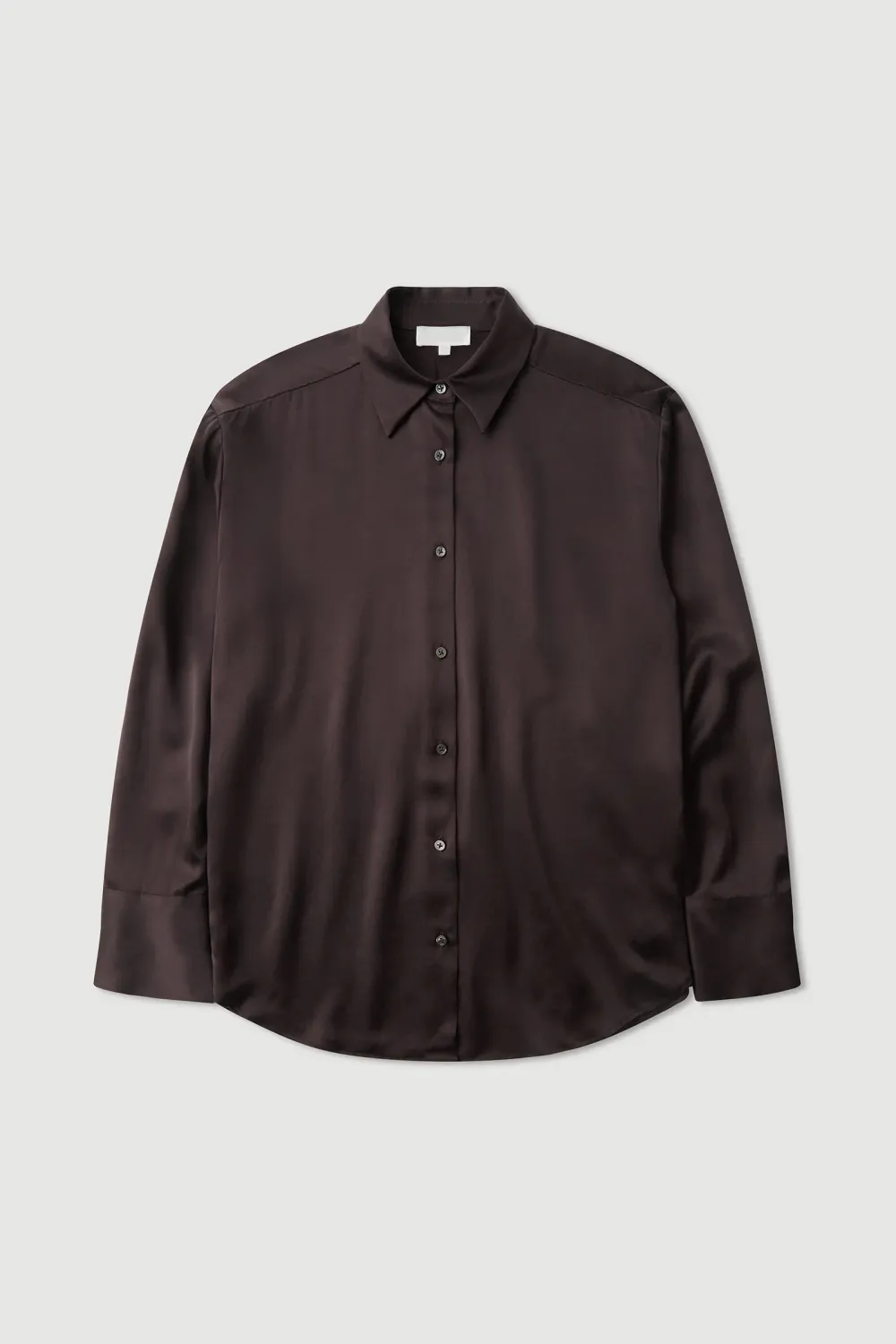 Solid Color Loose Silk Shirt