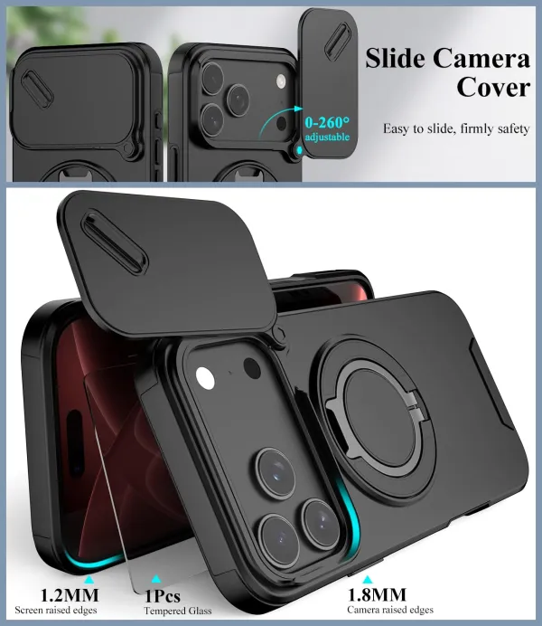 For iPhone 18 Pro Max LINK Phone Case Apple 15 Pro Sliding Window Stand Shockproof Protective Cover