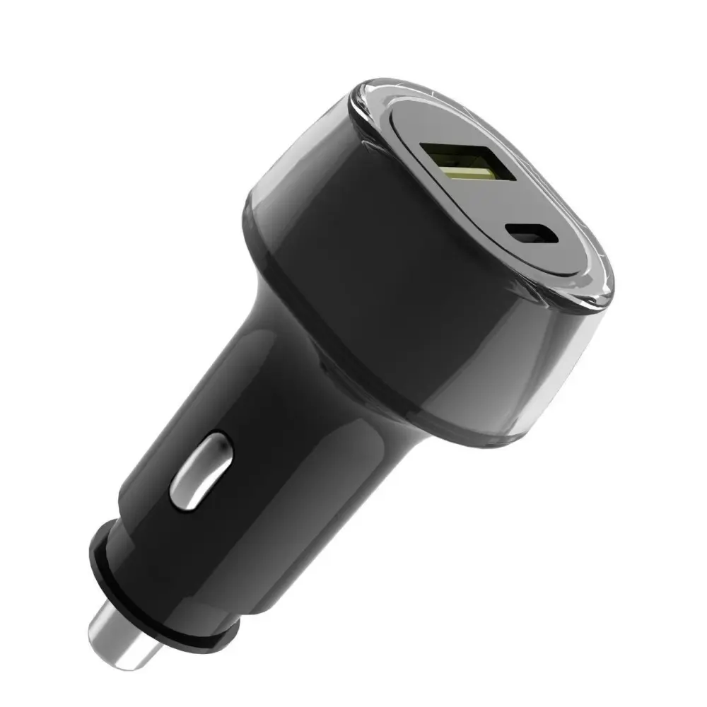 2-in-1 Compact Car Charger GPS Tracking Adapter -30W Fast Charging USB-C Device, Parking Lot Loss Prevention Function, Supports iPhone+Android Charger, Portable Can Put in Bag, Tool Upgrades