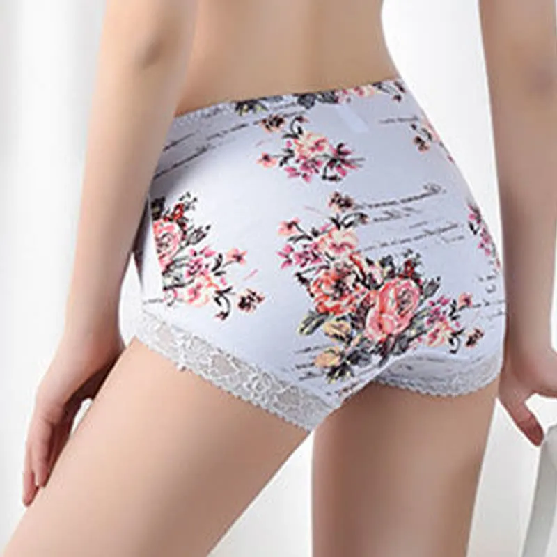Plus Size Lace Trim Breathable Panty