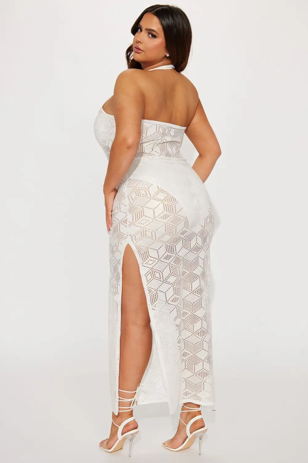 Angelica Metallic Maxi Dress - White