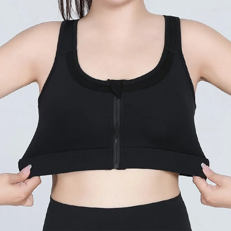 Zipper Front Closure Sports Wireless Bra Yoga Bra