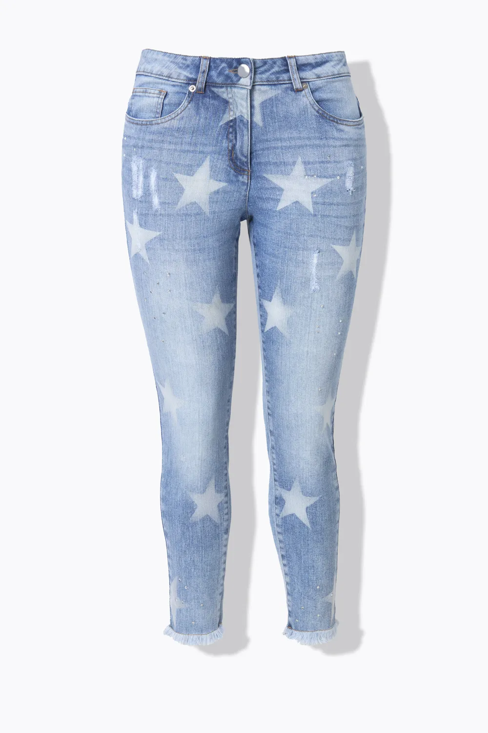 Contrast Elastic Jeans
