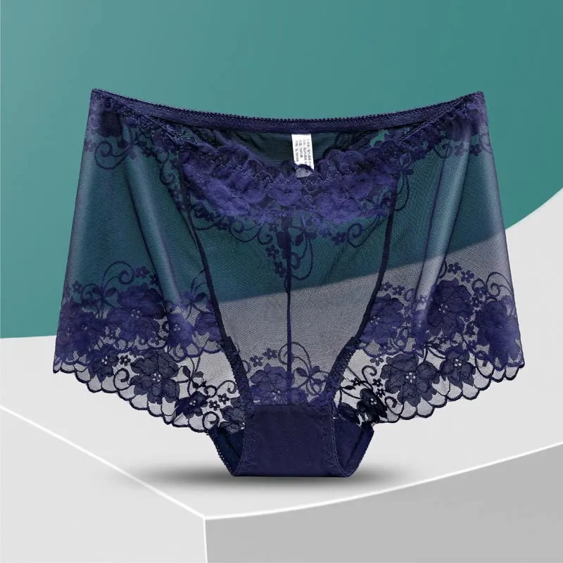 Soft Everyday High Waist Lace Trim Breathable Panty