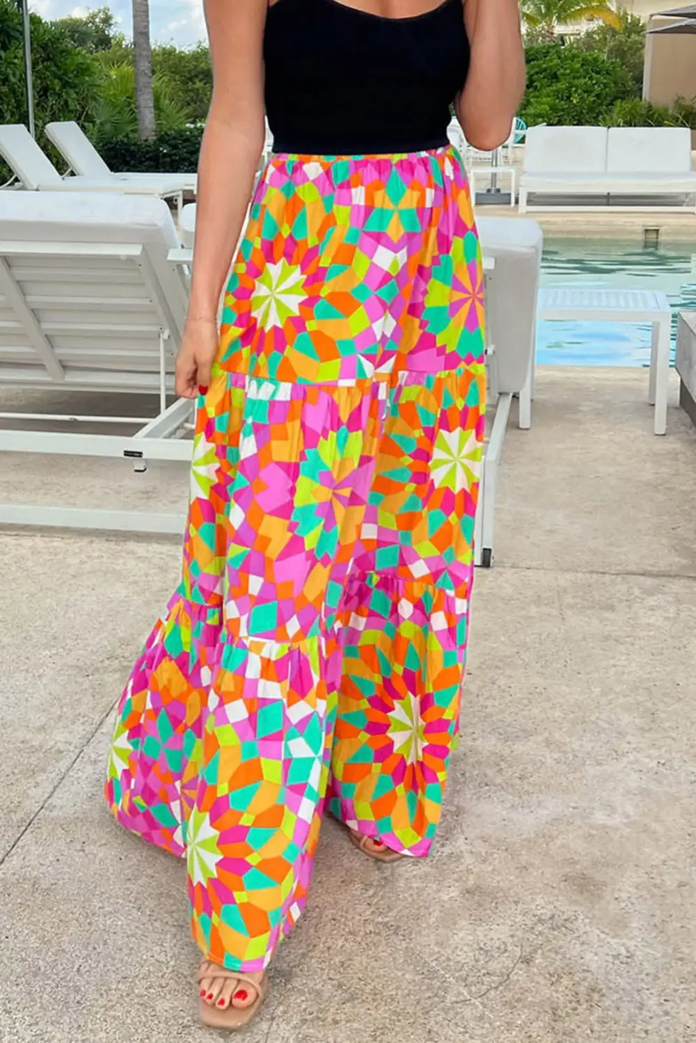 Maxi Floral Abstract Skirt