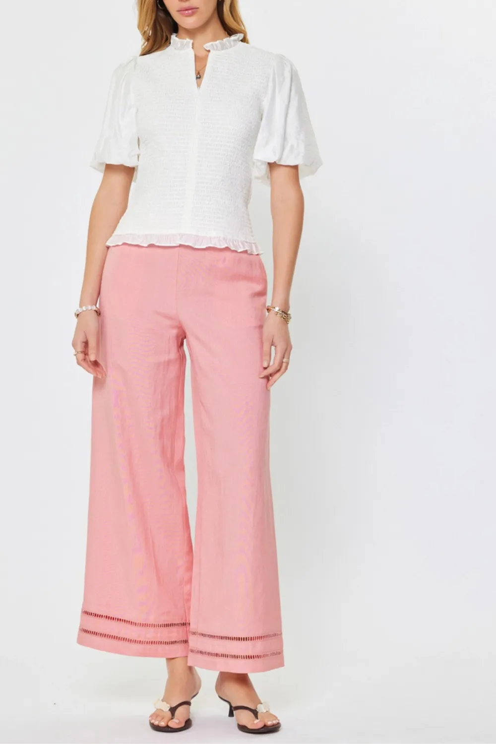 Ruffle Smocked Puff Top