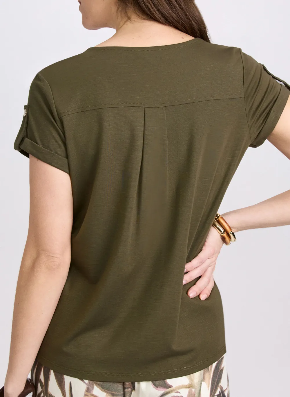 Zippered T-Shirt With Dual Pockets