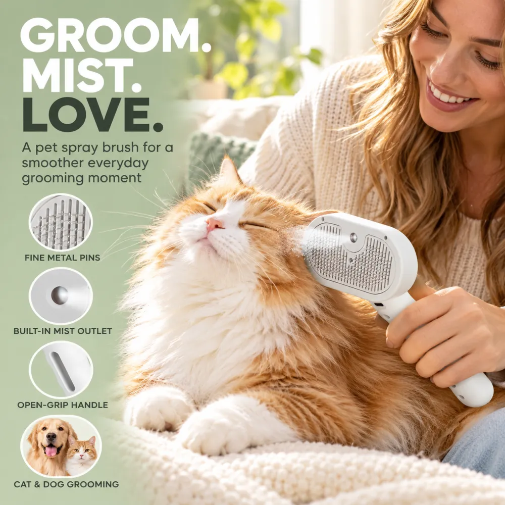 Pet Comb Spray Comb Cat Pet Supplies Anti-Flying Hair Needle Comb Pet Hair Groomer Cat Brush