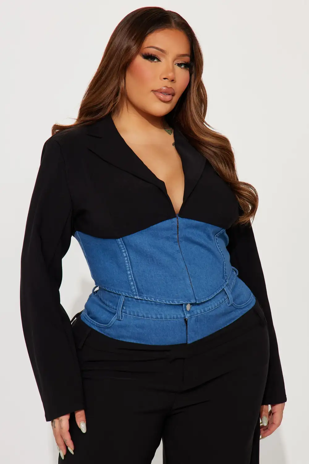 Staying Chic Blazer Pant Set - Black