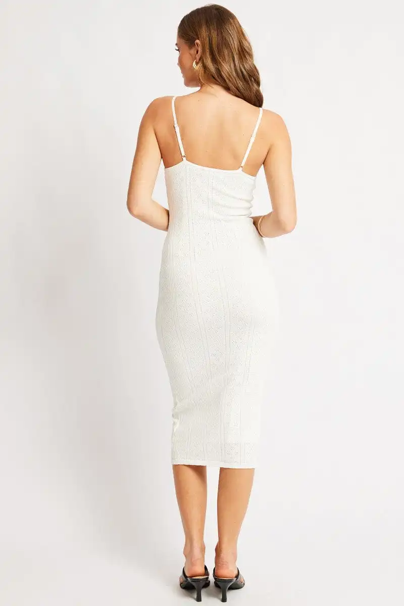 White Knit Dress Singlet Midi