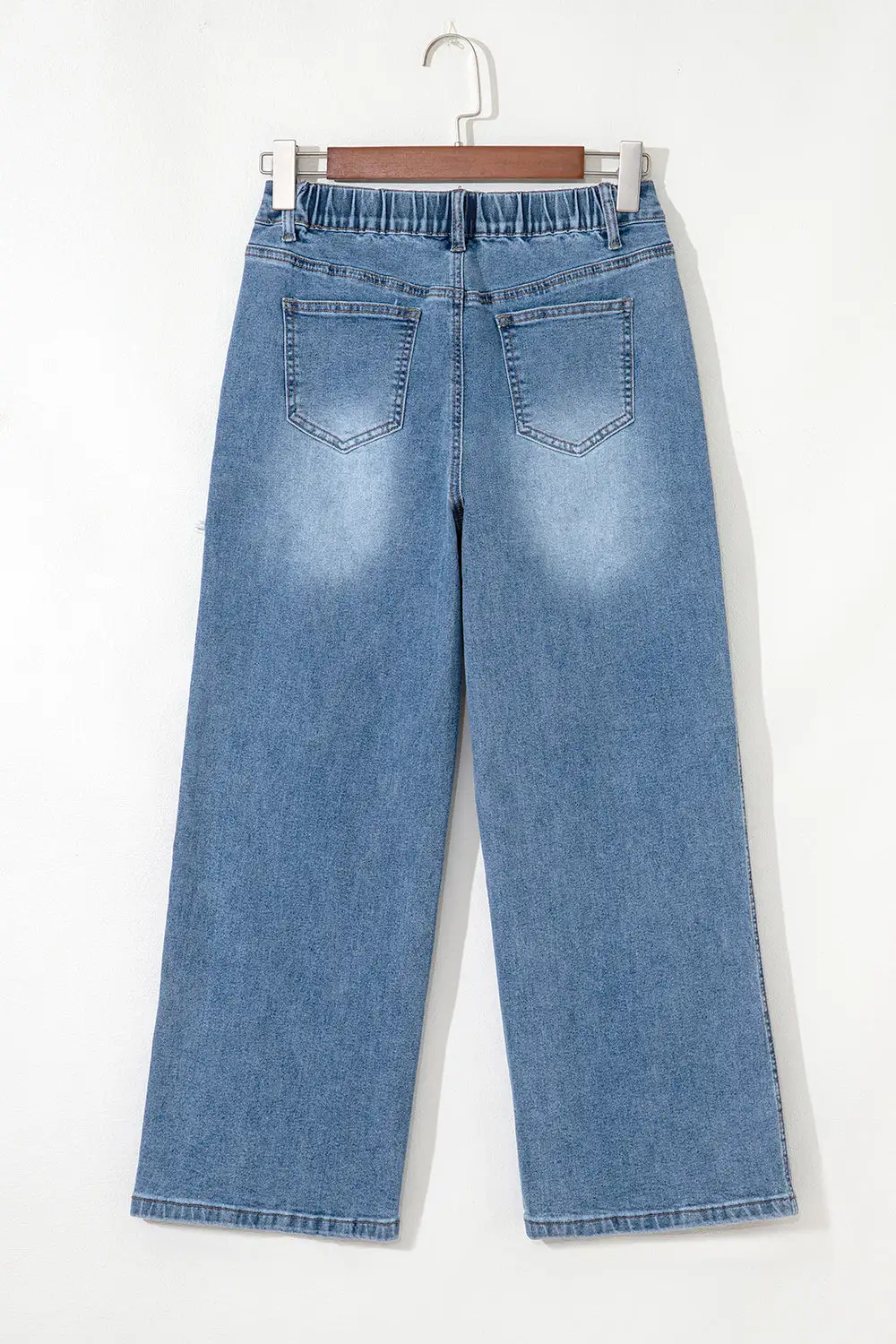 Wide Leg High Waist Cropped Stone Jeans