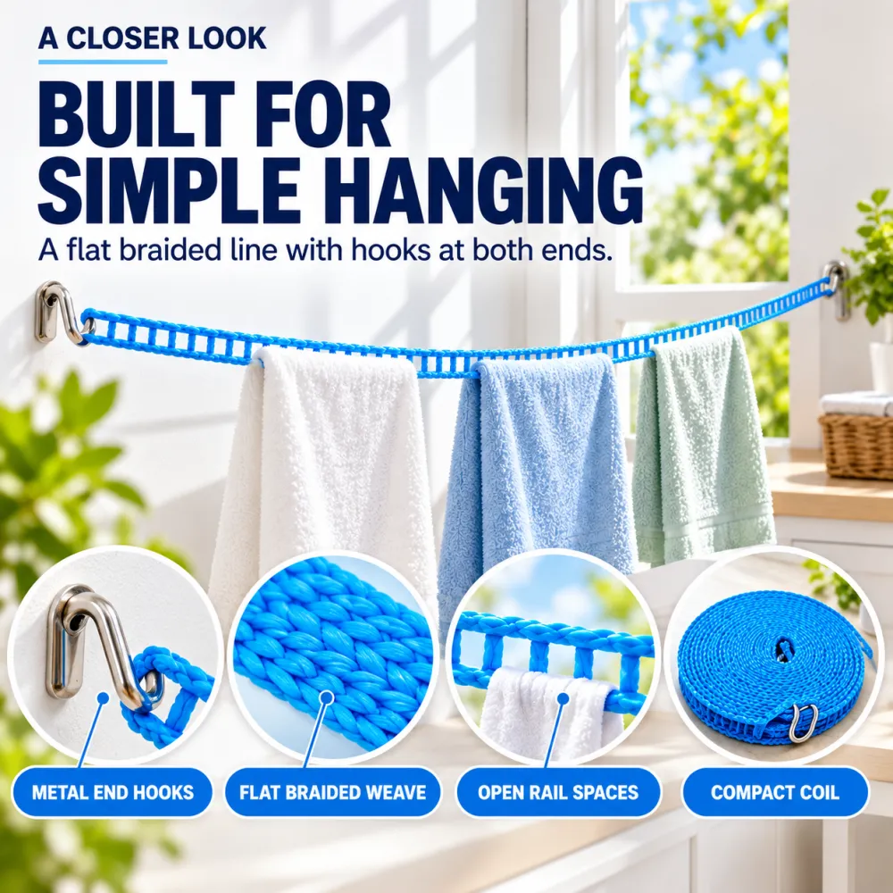 Clothesline Rope Nylon Set Anti-Slip for Clothes Hangers