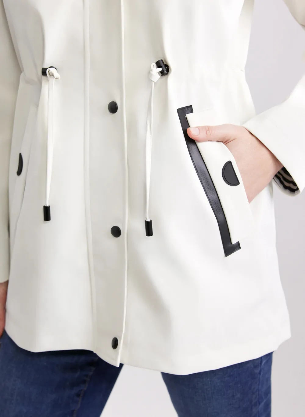 Water-Resistant Hooded Trench Coat