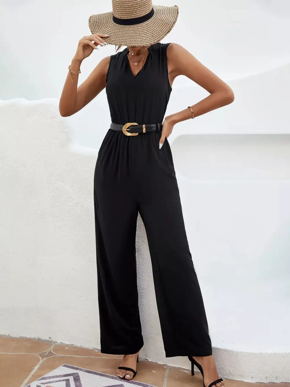 Weekend Wide Leg Sleeveless Jumpsuit