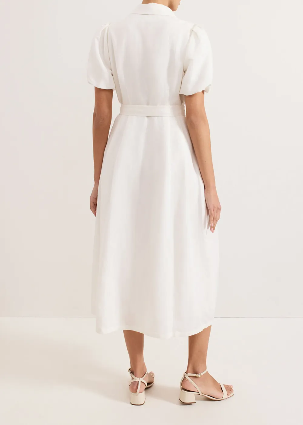 Simple Solid Color Linen Breathable Short-Sleeved Dress