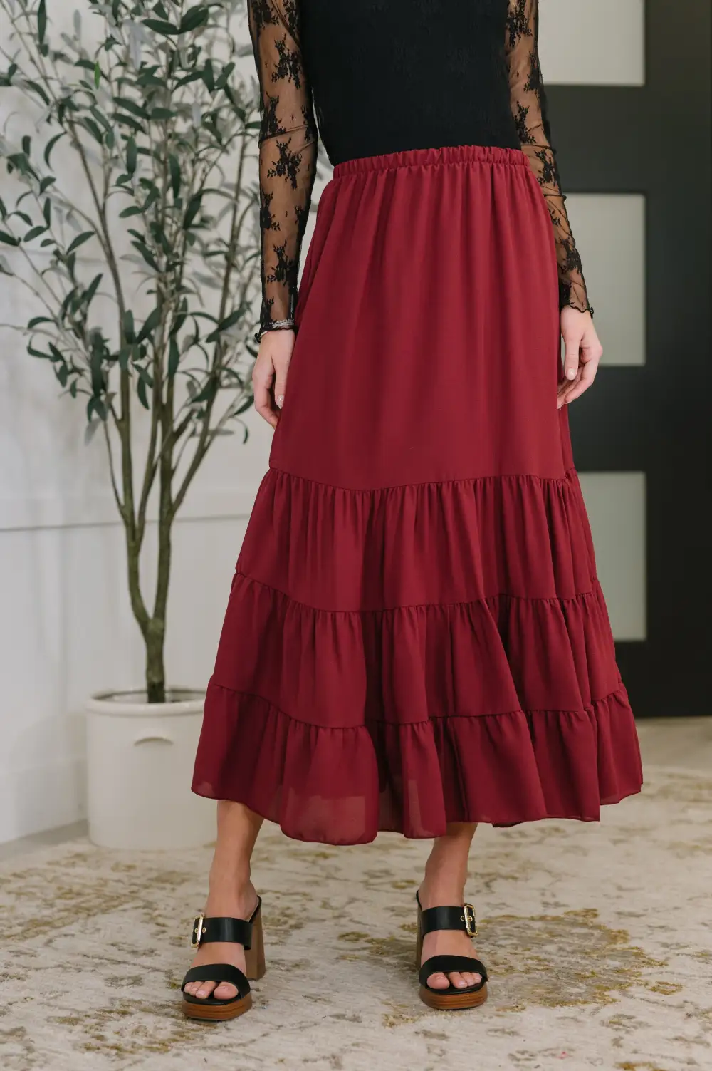 Tiered Easy Maxi Skirt