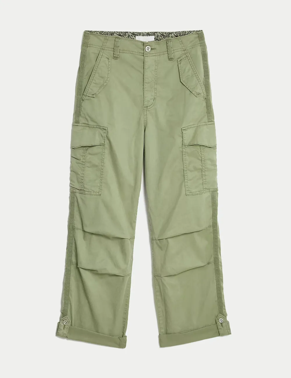 Rich Cargo Tea Dyed Cropped Trousers