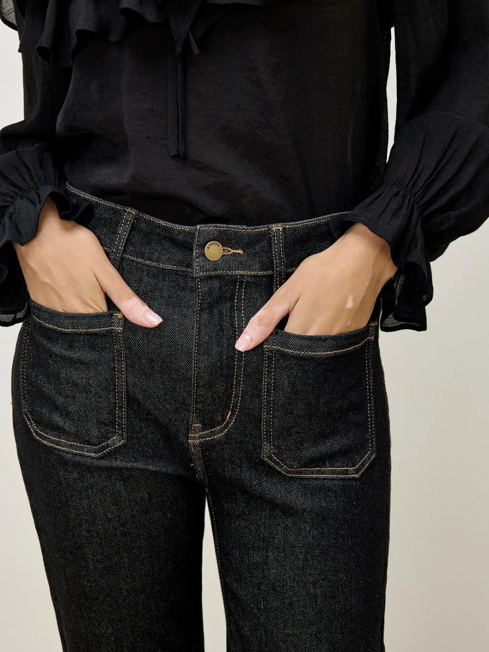 Plain Skinny Flared Jeans