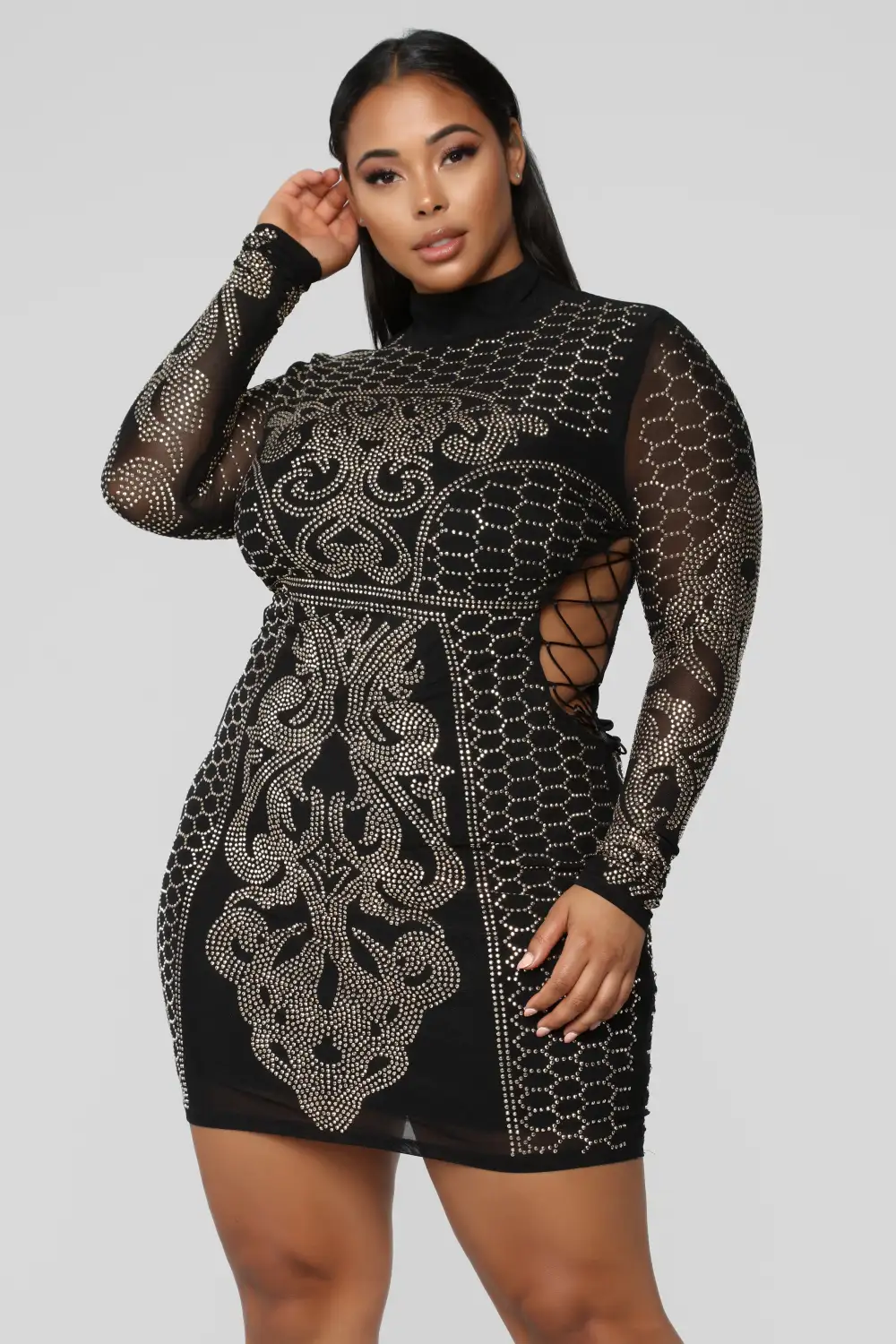 Dynasty Studded Dress - Black