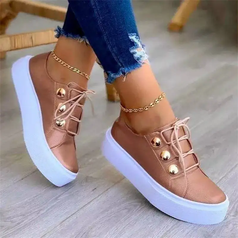 Modern Round Toe Platform Sneakers