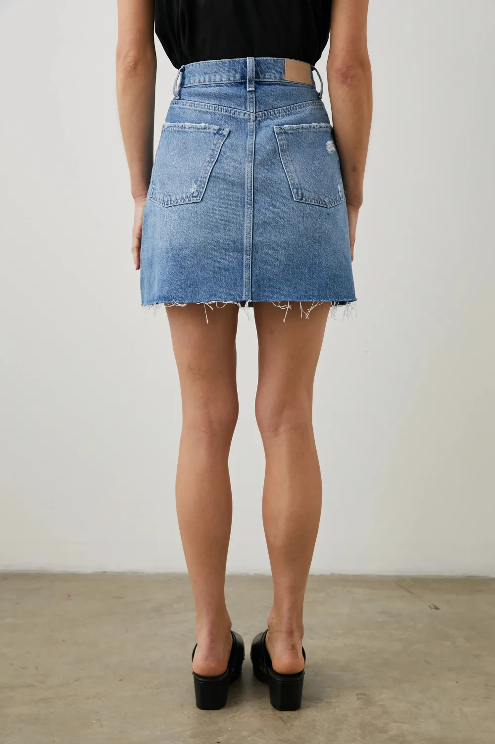 High-Waisted Figure-Hugging Mini A-Line Skirt
