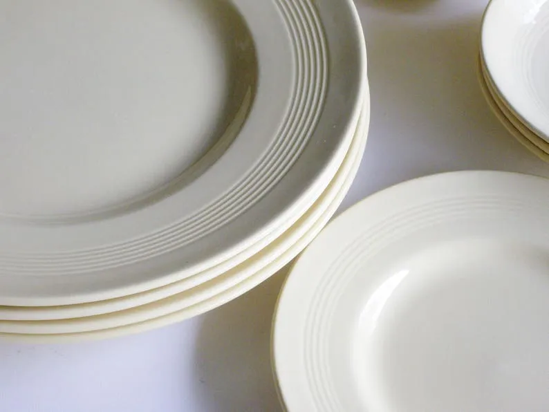 Jasmine Woods Ware, Pale Yellow Dish Set, Wood & Sons, England, Dinner Plate, Bowl, Side Plate, Saucer, Simple Minimal