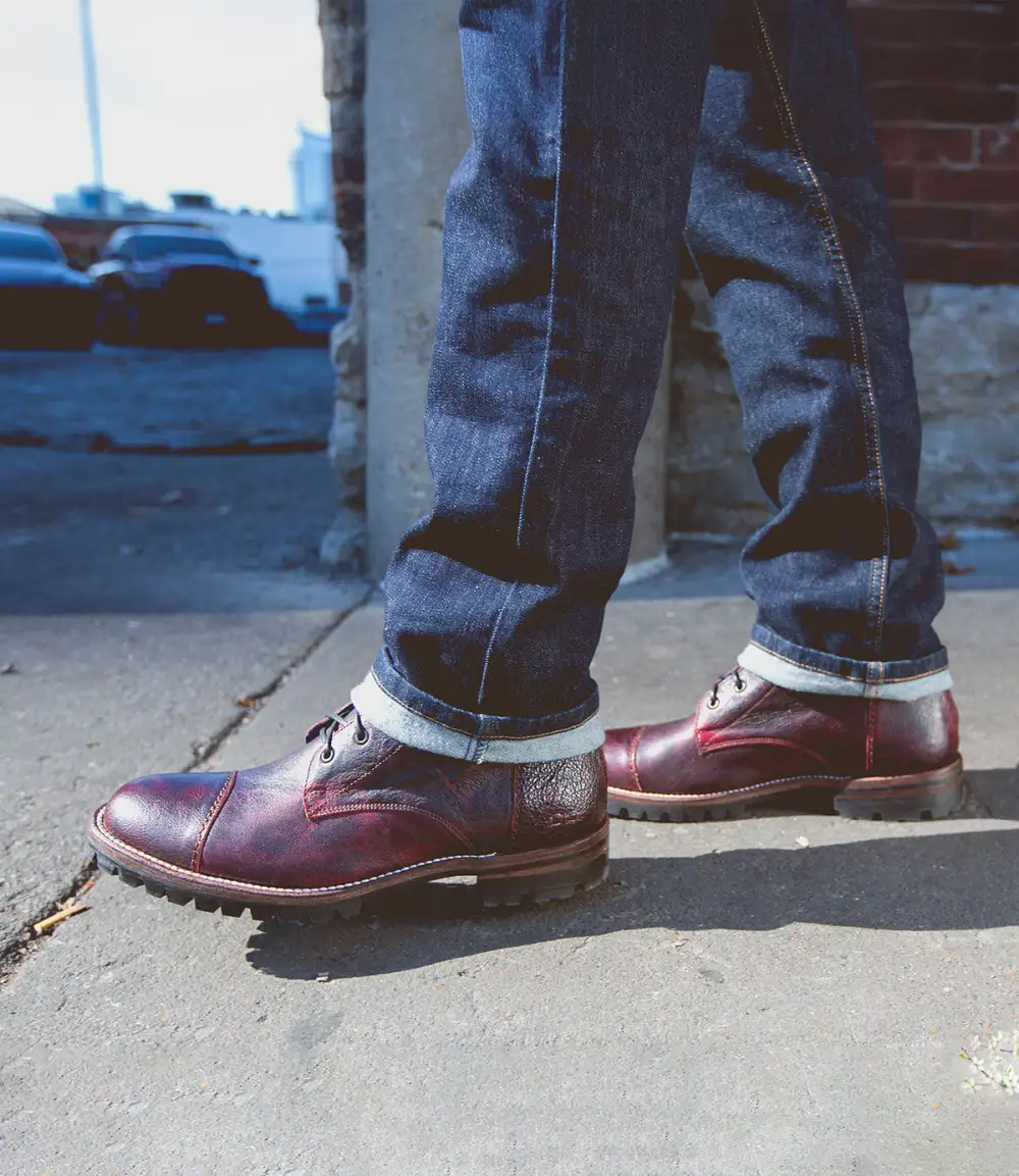 Lug Sole Back Zip Welted Rugged Ankle Boots